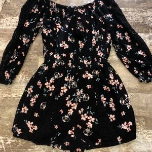 Floral off the shoulder romper